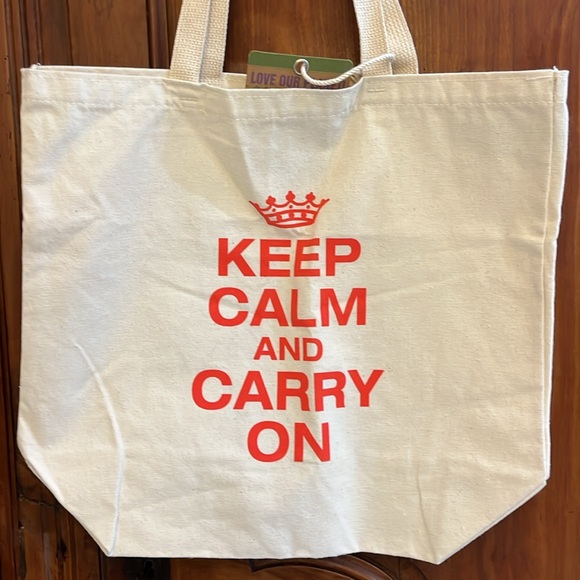 Keep Calm and Carry On canvas tote by ROA - Picture 2 of 10